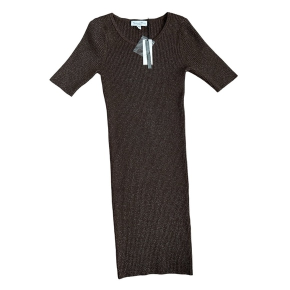 Michael Stars Dresses & Skirts - NWT Michael Stars Mae Scoop Neck Ribbed Sweater Dress | Chestnut Brown | MP